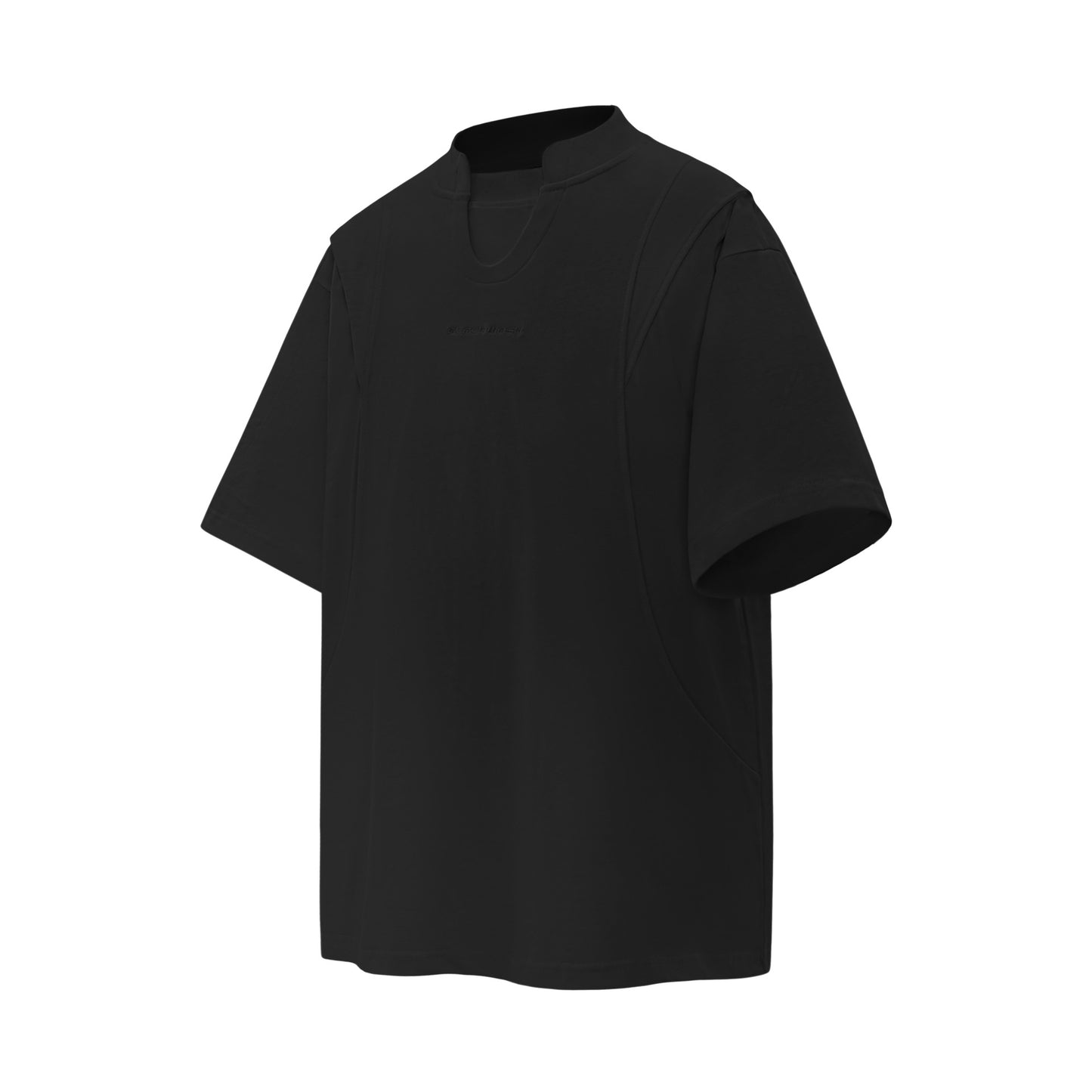 2025 9657 2025n 2025 Summer Neutral Premium Solid Color Retro Deconstruction Design Men's Premium Short Sleeve T-Shirt