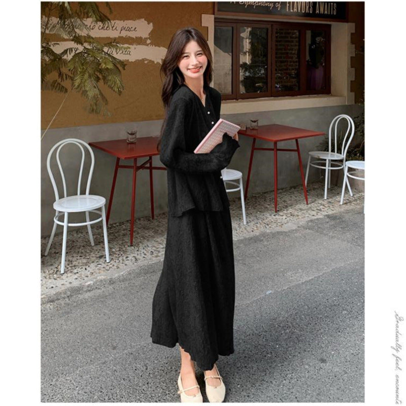 gentle wind fragrant style suit skirt women 2025 spring and autumn Korean wear loose top skirt two-piece suit women