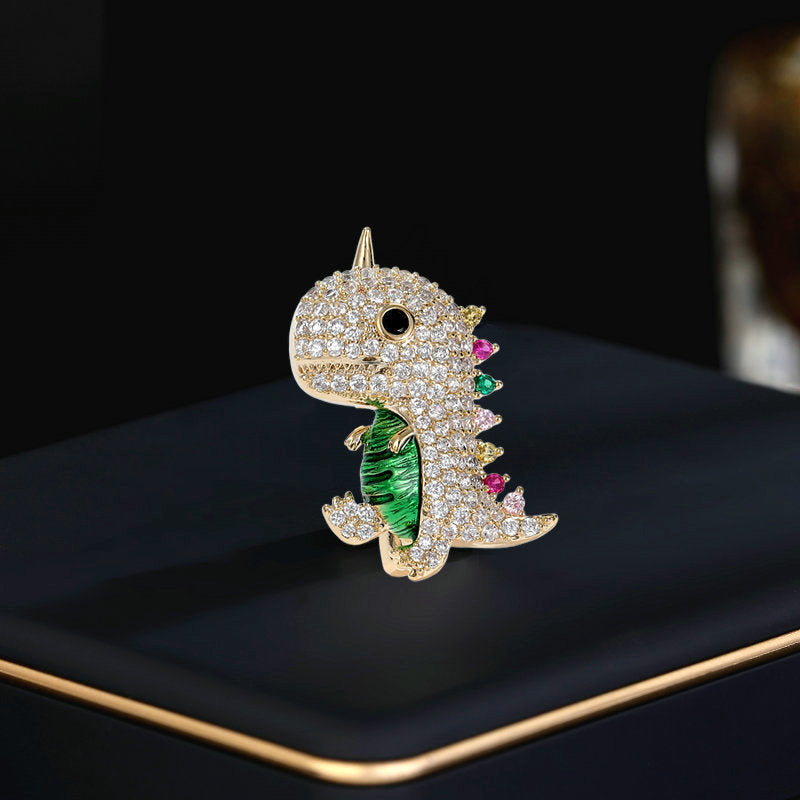2025 New clothing spring and summer small suit cardigan anti-light pin buckle female cartoon animal cute little dinosaur small brooch