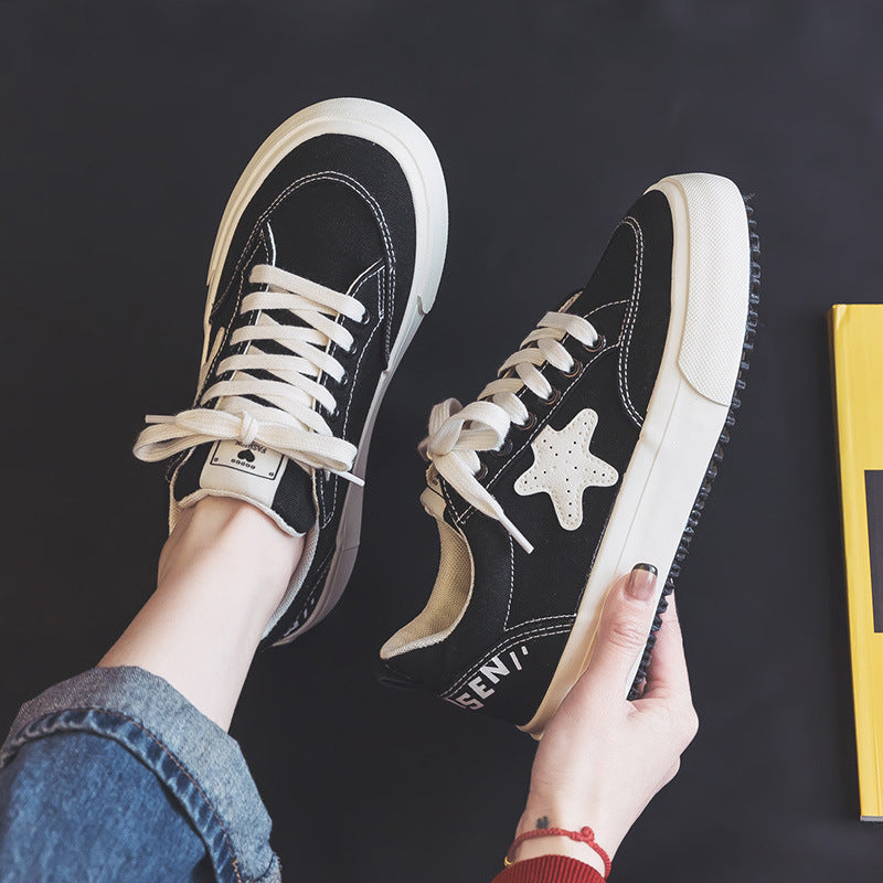 2025 ins tide Korean version of canvas shoes women spring new student running casual shoes board shoes Internet celebrity street shooting H983