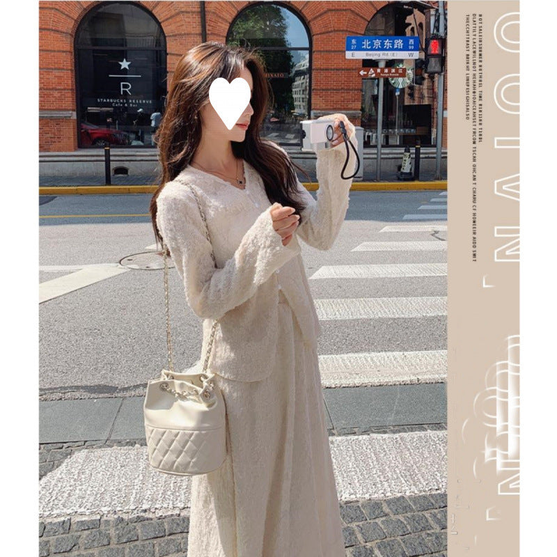 gentle wind fragrant style suit skirt women 2025 spring and autumn Korean wear loose top skirt two-piece suit women