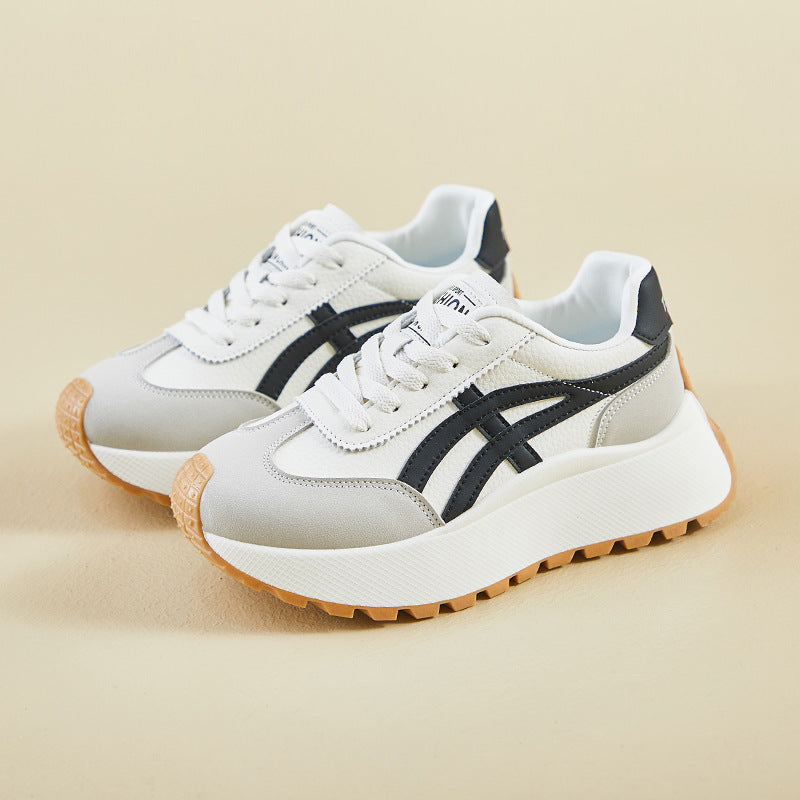 2025 ins Korean version of the new dad shoes girl spring student sports running casual shoes platform height increase XFK851