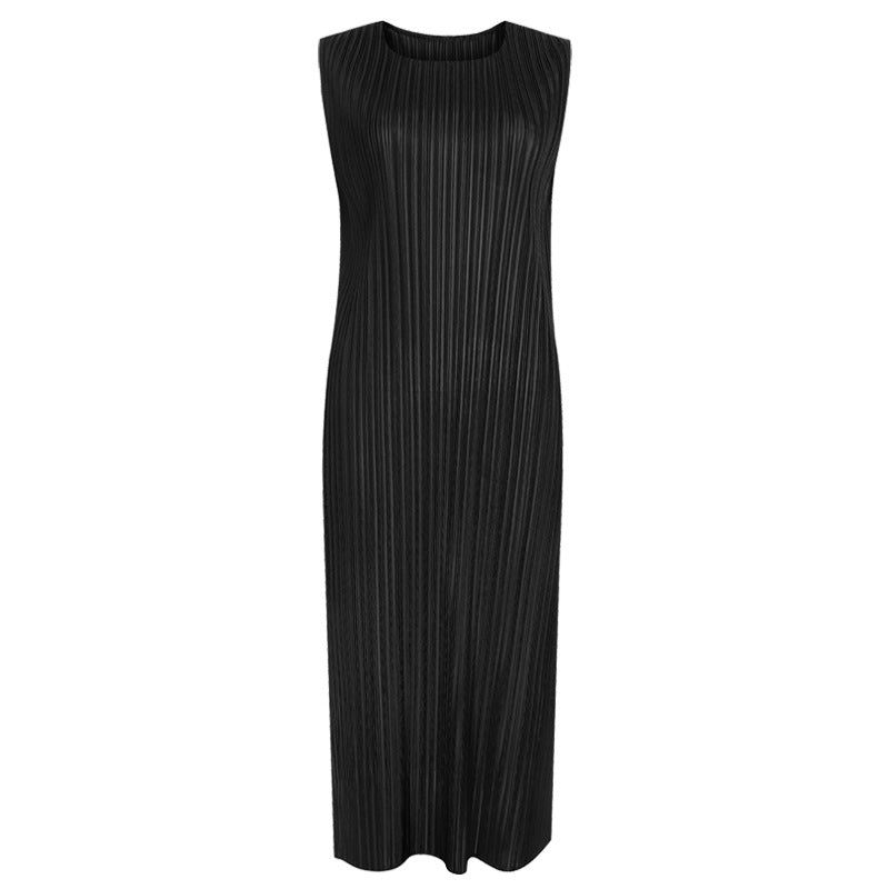 2025 new summer women's clothing design split-end sleeveless dress women's niche temperament zipper dress