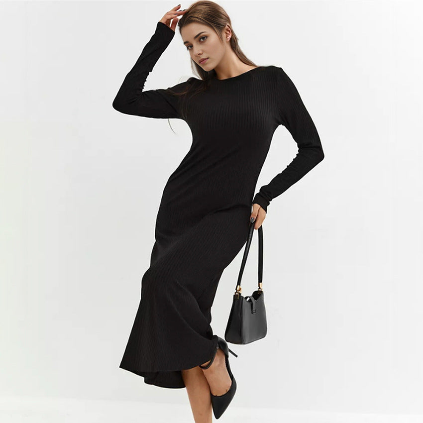 2025 pit strip round neck slim stretch dress popular Wildberries hot spring and summer fashion new women