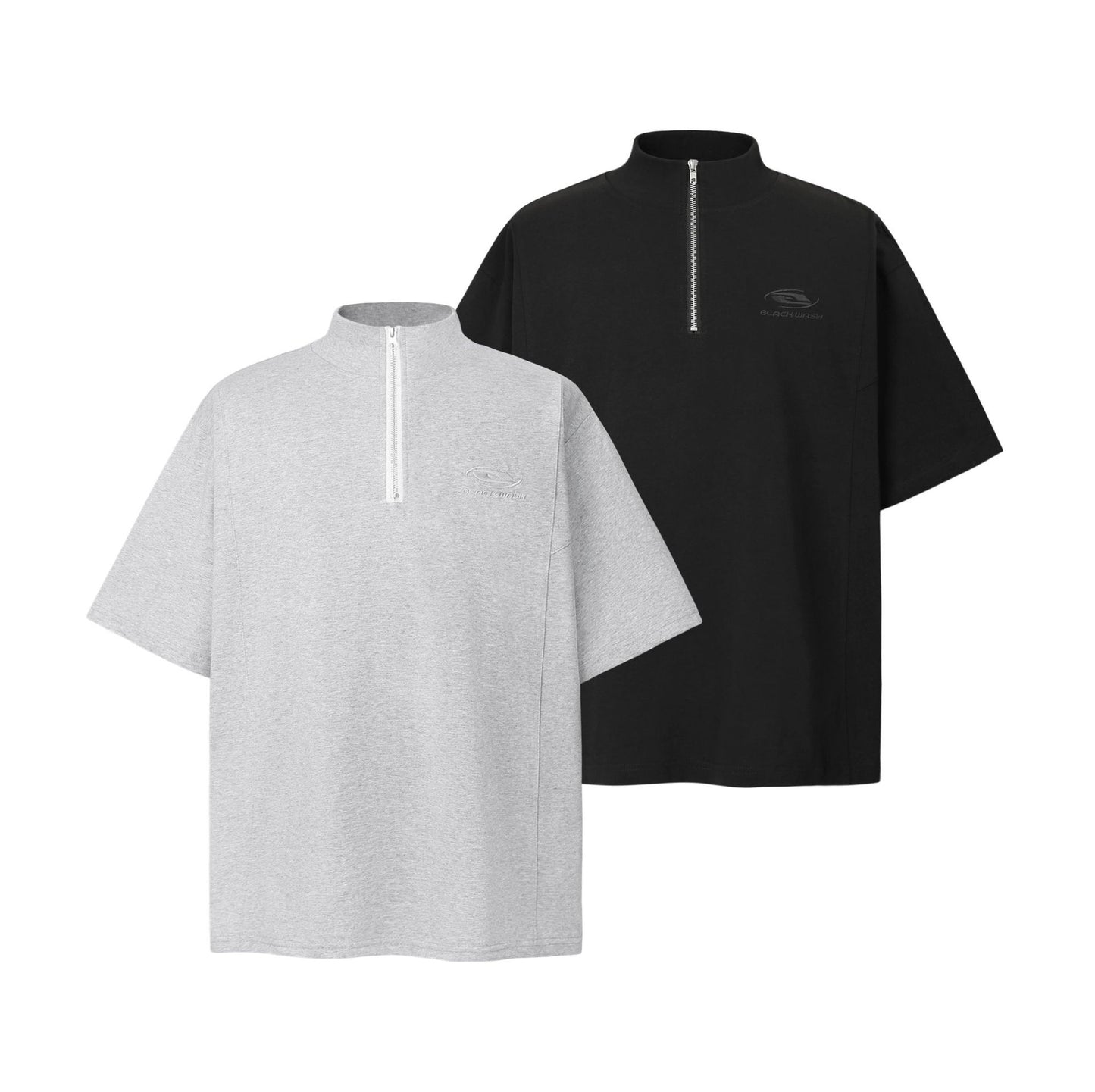 2025 8592 2025n 2025 Summer Neutral High Sense Deconstruction Irregular Zipper Design Men's High Sense Short Sleeve T-Shirt