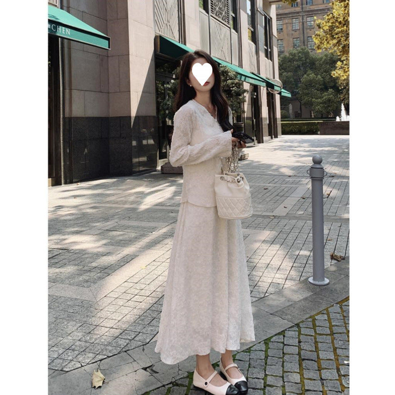 gentle wind fragrant style suit skirt women 2025 spring and autumn Korean wear loose top skirt two-piece suit women