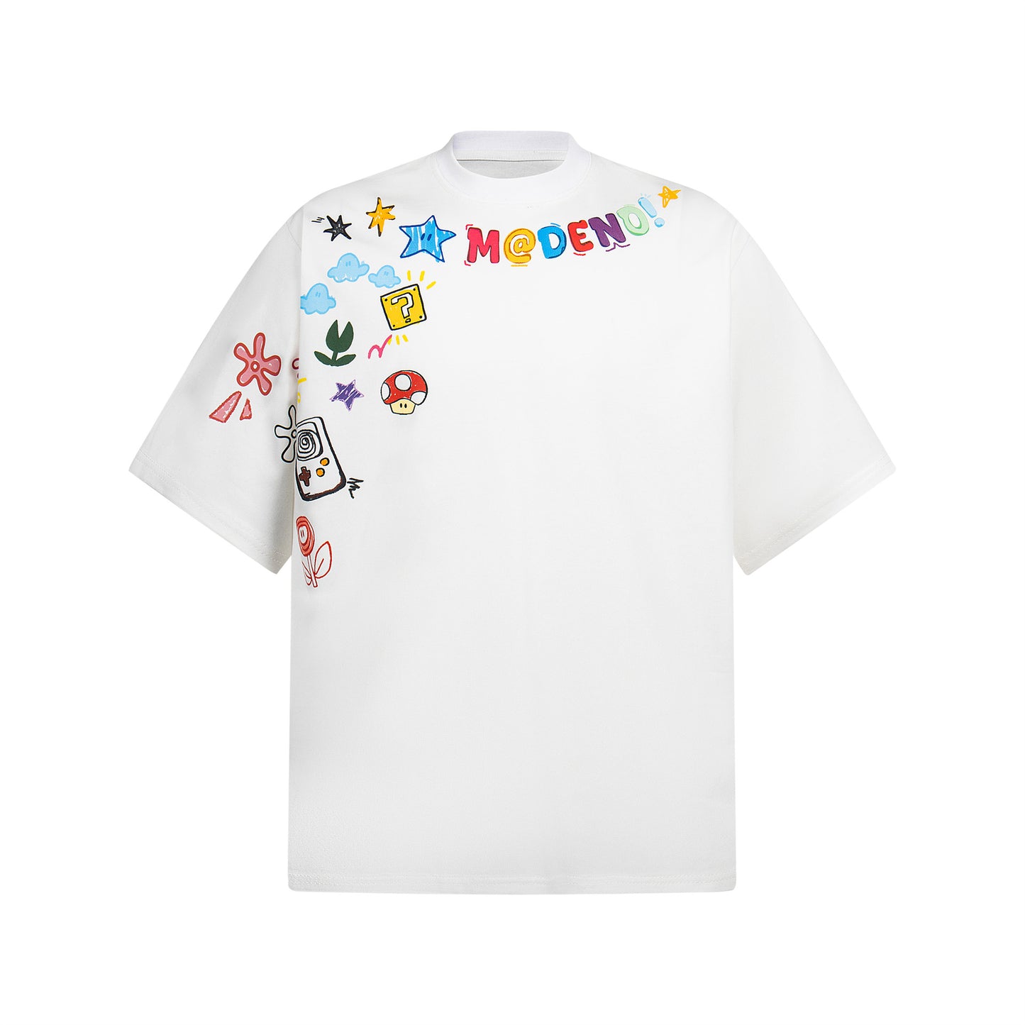 2025 2678 2025n street neutral retro creative color picture design men's loose high-end heavy short-sleeved T-shirt