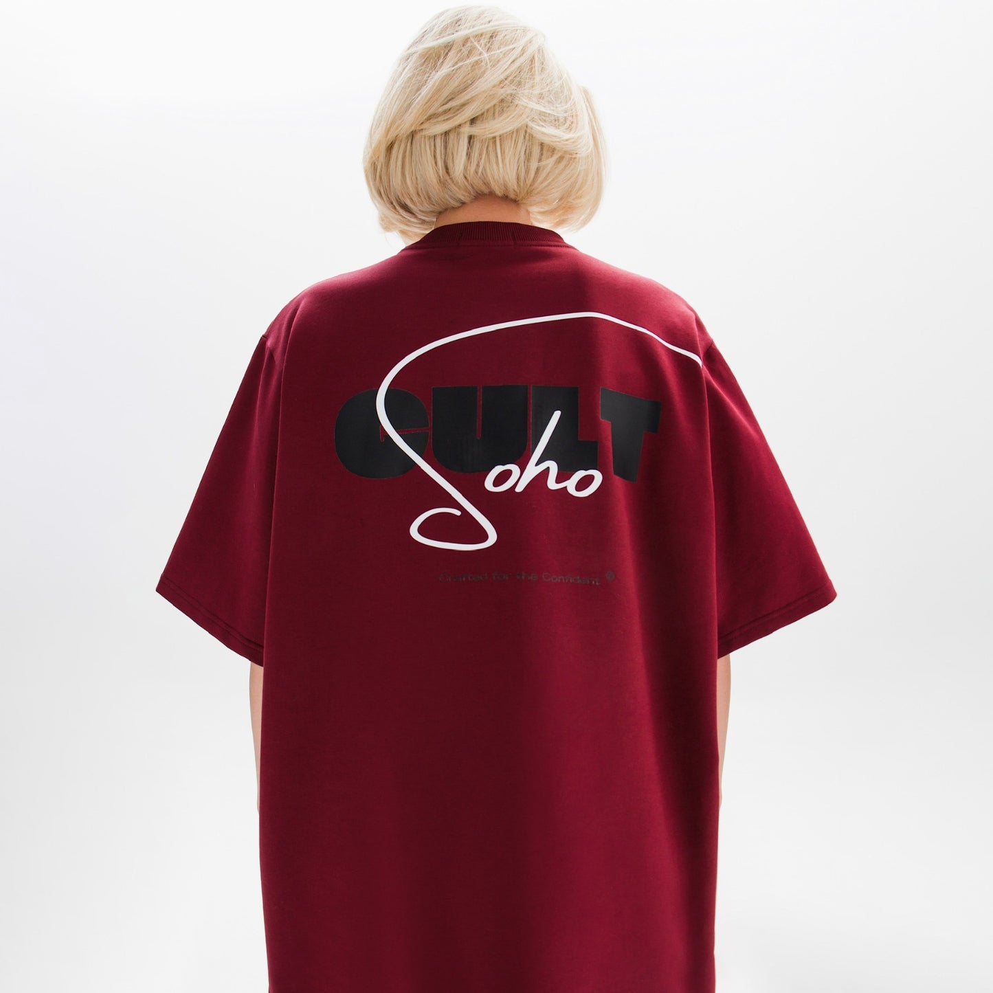 2025 Hot trade street style back letter printing T-shirt short sleeve loose round neck personalized trendy casual top summer