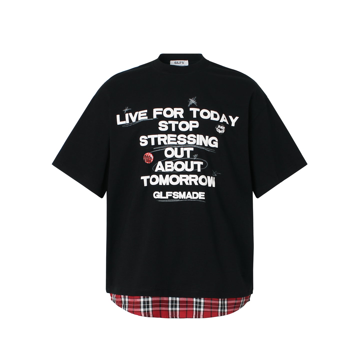 2025 JT961 2025n Street 2025 Summer Foam Print Premium Design Men's Loose Fake Two-piece Short Sleeve T-Shirt