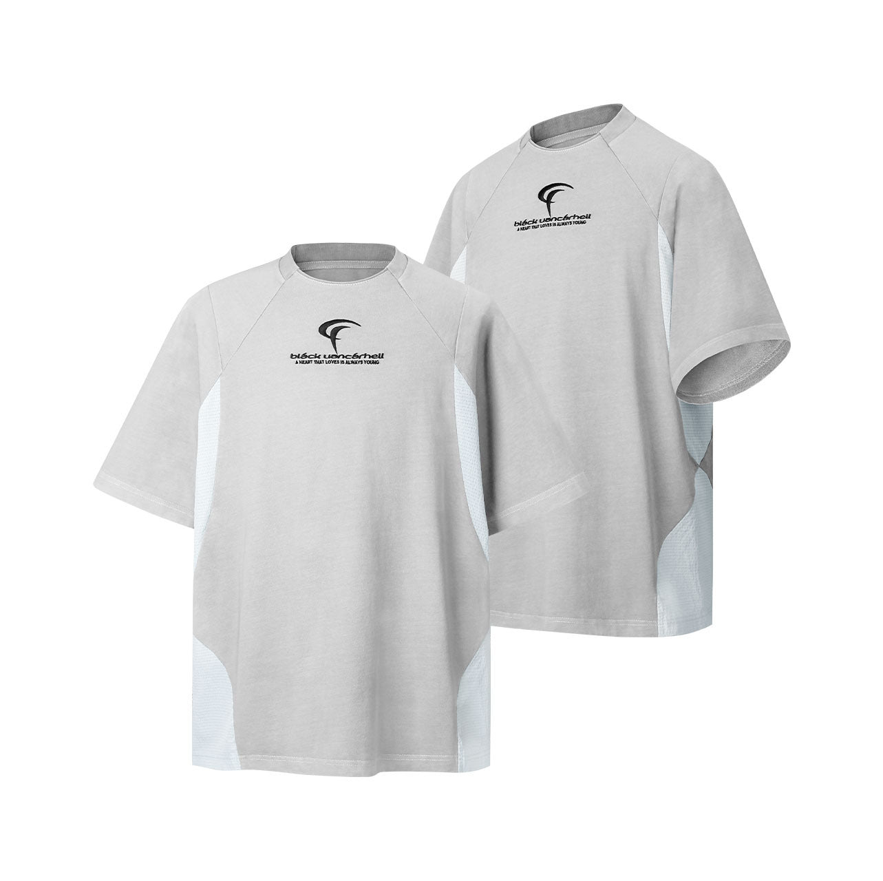 2025 8569 2025n Street 2025 Summer Splicing Design Men's Embroidery Loose High-end Neutral Short Sleeve T-Shirt