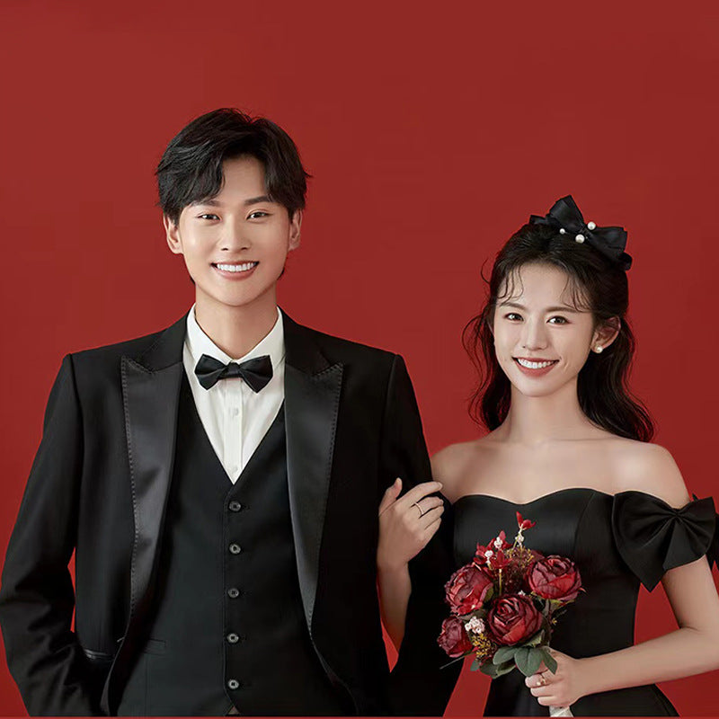 Black evening dress studio photo theme photography wedding engagement wedding photo dress couple dress photo evening dress