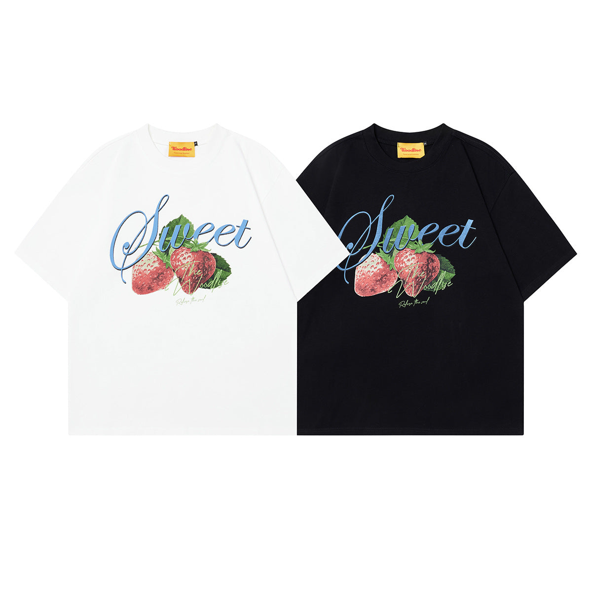 2025 WT387 2025n Street Tide 2025 Summer Couple Trend 3D Strawberry Pattern Design Men's Loose Short Sleeve T-Shirt