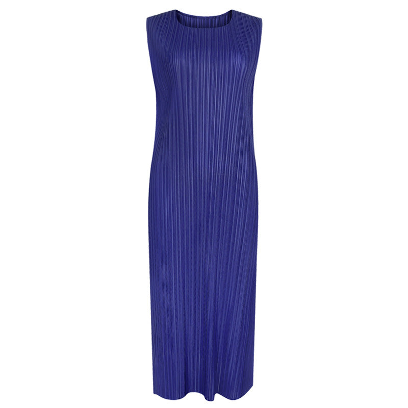 2025 new summer women's clothing design split-end sleeveless dress women's niche temperament zipper dress