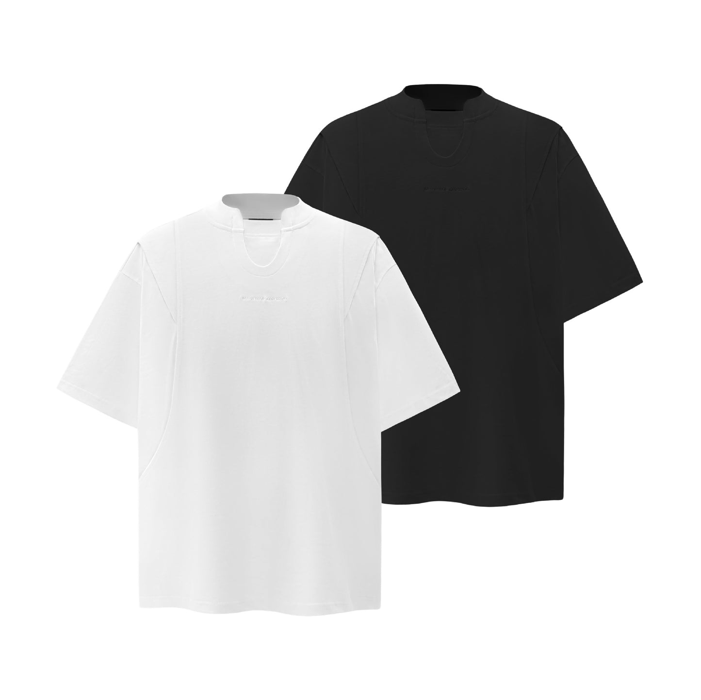 2025 9657 2025n 2025 Summer Neutral Premium Solid Color Retro Deconstruction Design Men's Premium Short Sleeve T-Shirt