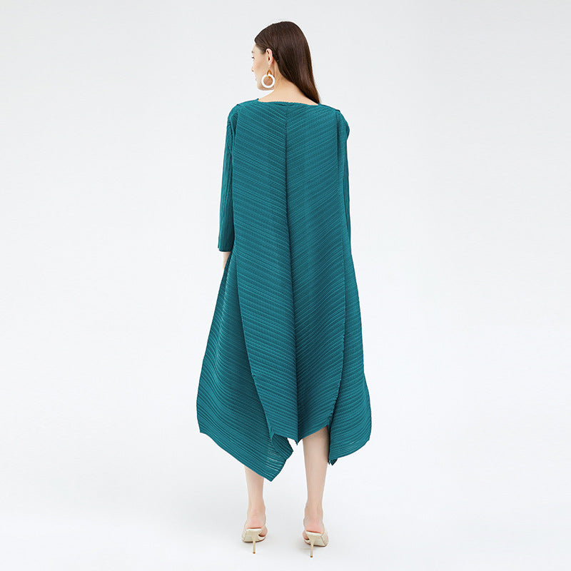 2025 spring new women's Middle East oversized loose design irregular waist long-sleeved dress skirt women's clothing