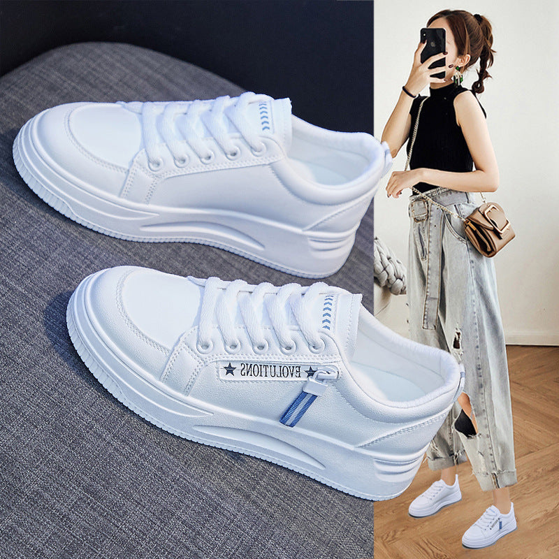 2025 ins tide white shoes women's spring new Korean version of student running shoes board shoes women's breathable casual shoes QR661