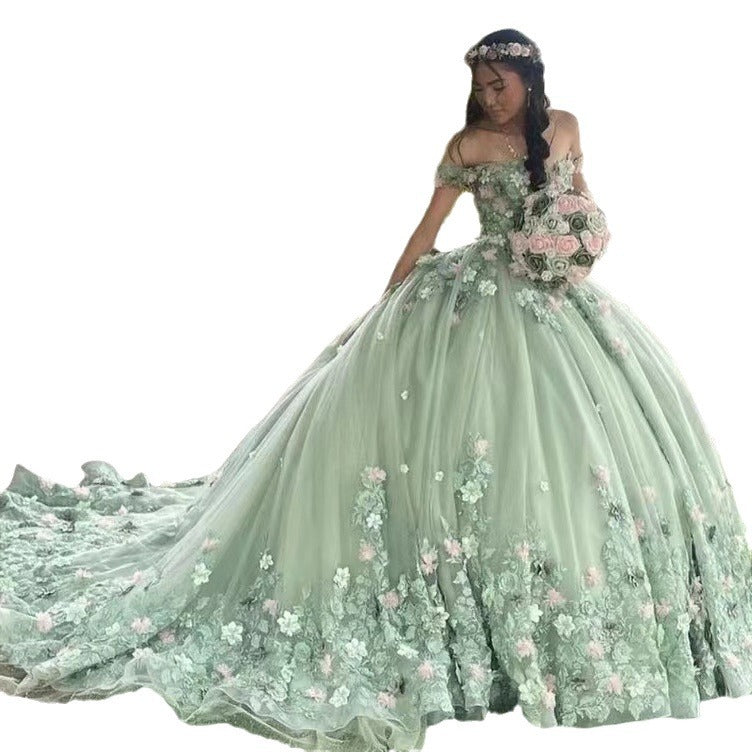 jinran prom dresses Vocal Music Adult Ceremony Colorful Yarn Host Concert Banquet Evening Dress Female 2024 New Fairy Mori Style
