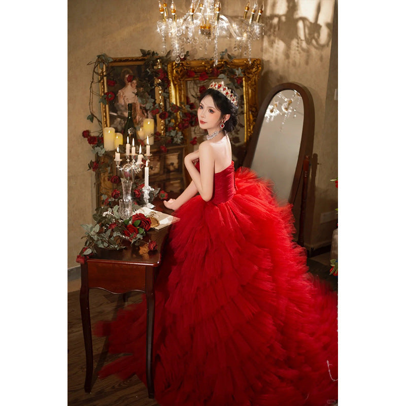 Light wedding dress cake skirt tutu skirt new color yarn studio theme clothing travel photography street photography art photo red