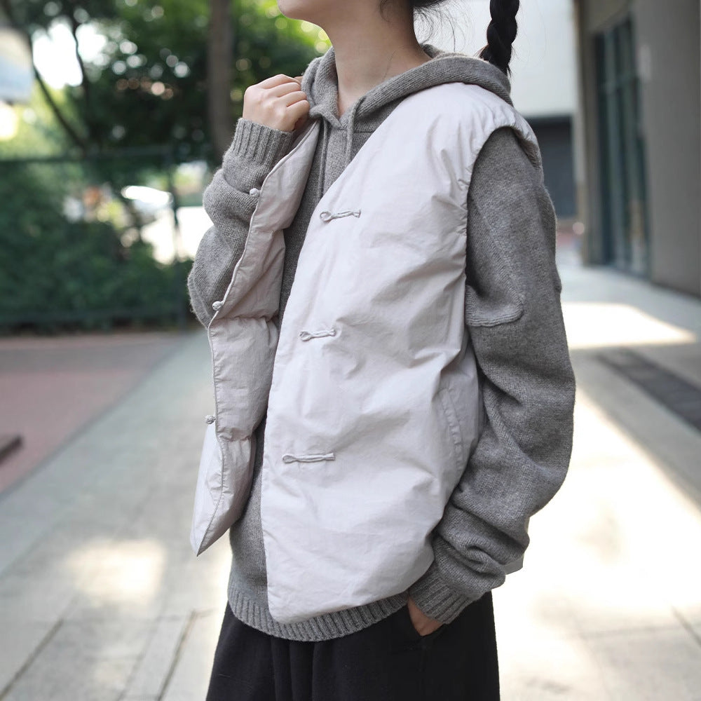 2025 Down vest vest, long-staple cotton double-sided vest, multi-color 90 white duck down vest autumn and winter coat B1030