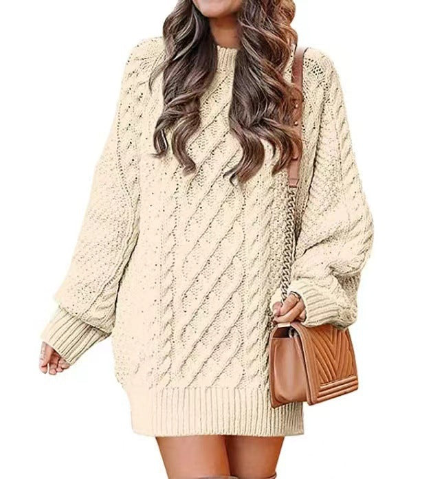jinran fall trends 2024 outfits 2024 Knitwear Women's Long Sleeve Loose Half Turtleneck Collar Thick Needle Pullover plus Size Solid Color Sweater Coat Autumn and Winter