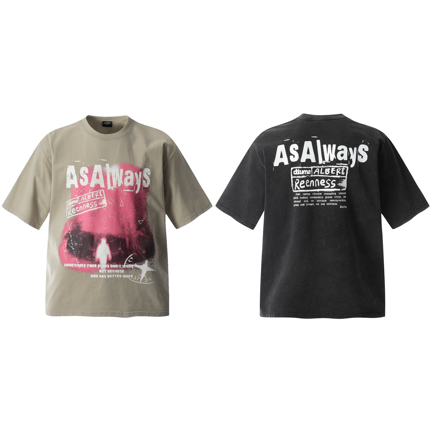 2025 F6619 2025n Street 2025 Summer Washed Old Pattern Design High Sense Men's Loose Short Sleeve T-Shirt