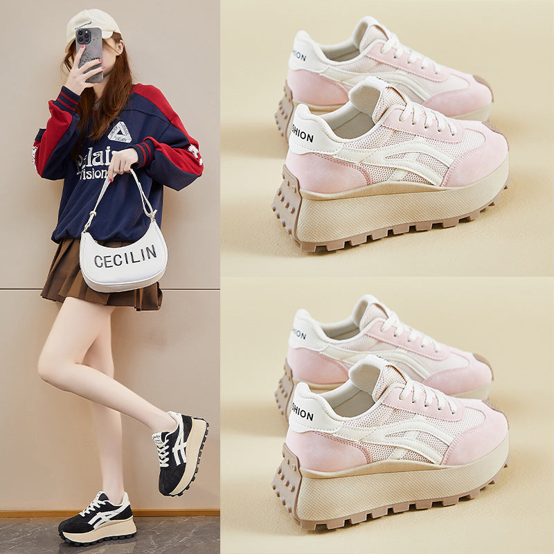 2025 ins Korean version of the new Forrest Gump shoes for women's spring student running sports thick sole height increase leisure HL861-2