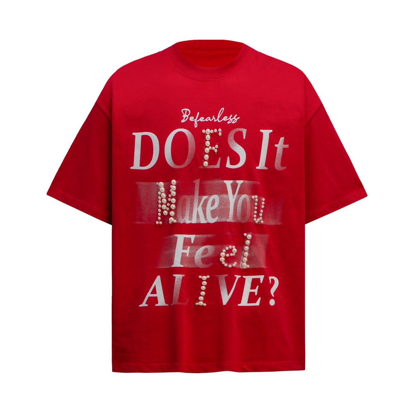 2025 6096 2025n Street 2025 Summer Letter Bead Design Men's Loose Premium Crew Neck Short Sleeve T-Shirt