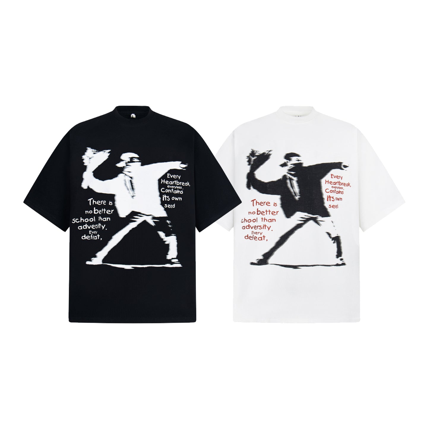 2025 2644 2025n Street 2025 Vintage Creative Character Design Men's Loose High Sense Heavy 300 Short Sleeve T-Shirt