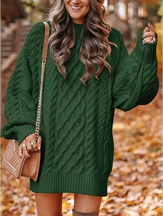 jinran fall trends 2024 outfits 2024 Knitwear Women's Long Sleeve Loose Half Turtleneck Collar Thick Needle Pullover plus Size Solid Color Sweater Coat Autumn and Winter