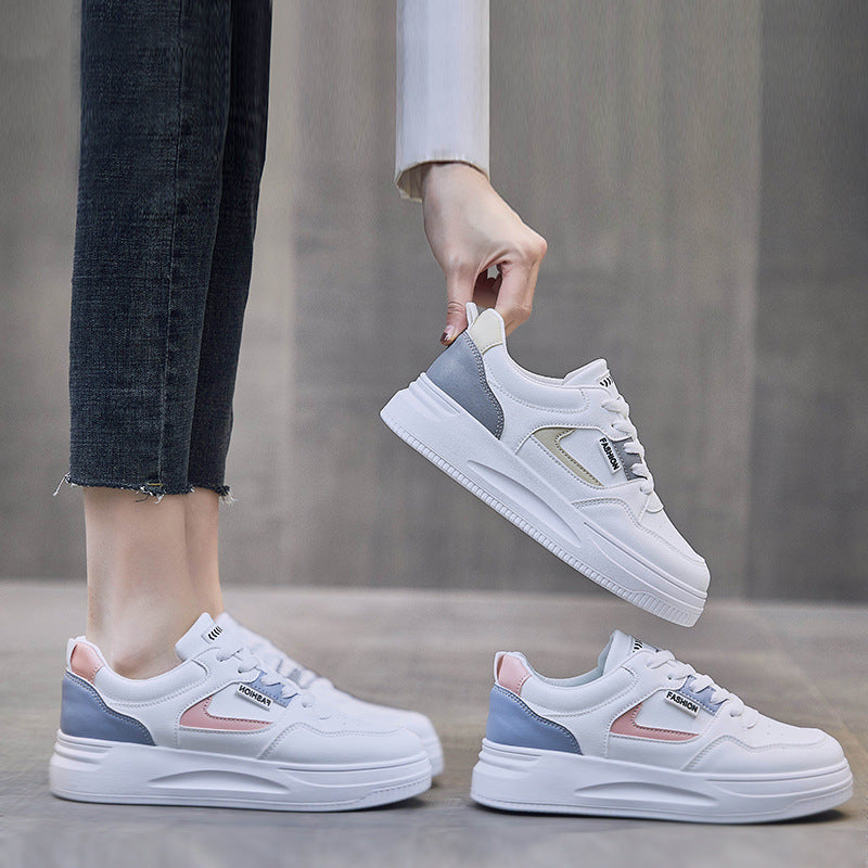 2025 ins tide basic little white shoes women's spring new breathable thick-soled Korean version board shoes female student shoes QR663