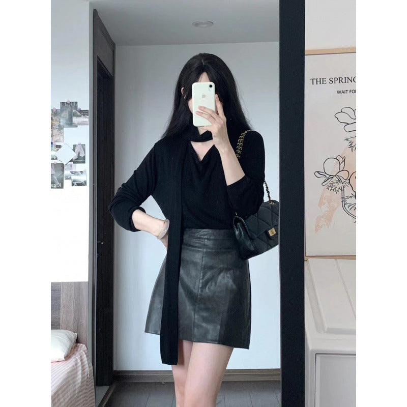 Korean small man spring school style wear a complete set of 2025n retro loose top high waist skirt two sets