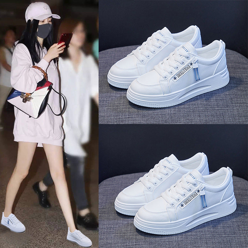 2025 ins tide white shoes women's spring new Korean version of student running shoes board shoes women's breathable casual shoes QR661