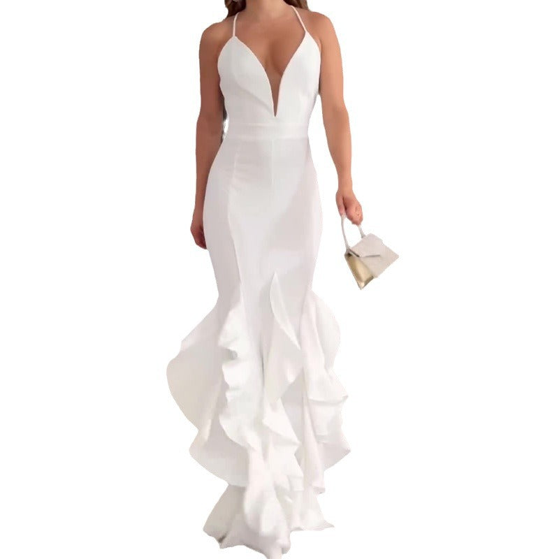 jinran dress to impress Autumn New Charming White Wedding Dress,Sleeveless Bridal Dress