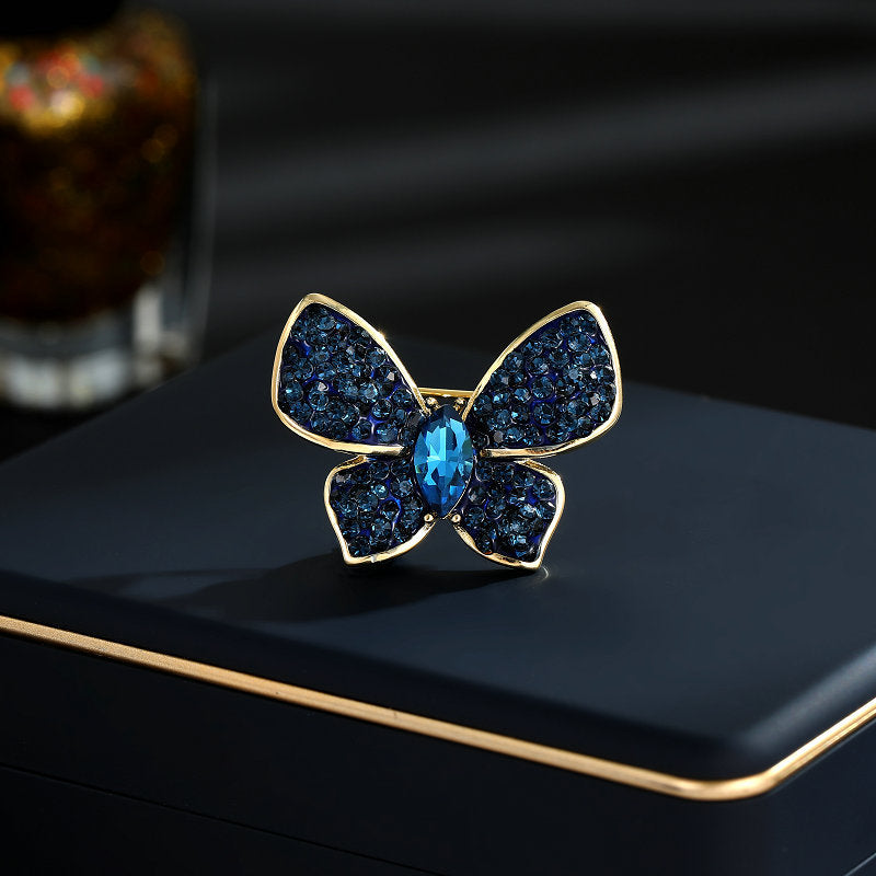 2025 New clothing jacket suit corsage cardigan anti-light fixed clothes pin retro national style butterfly small brooch