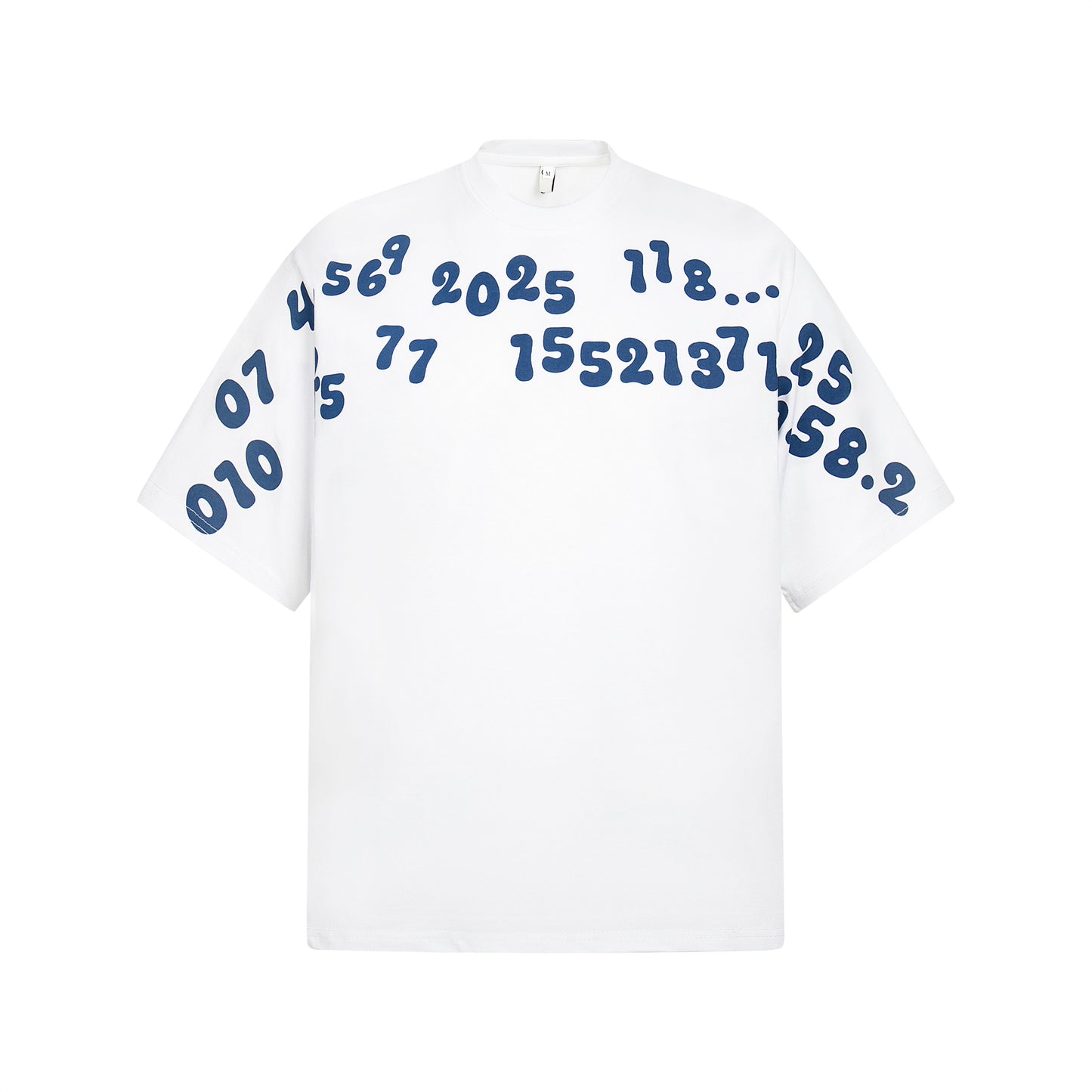 2025 3628 2025n street neutral retro letter pattern design men's loose high-end heavy short-sleeved T-shirt