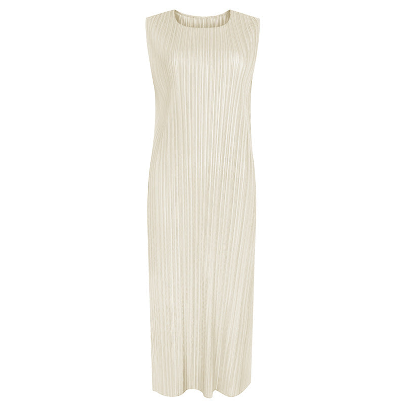 2025 new summer women's clothing design split-end sleeveless dress women's niche temperament zipper dress