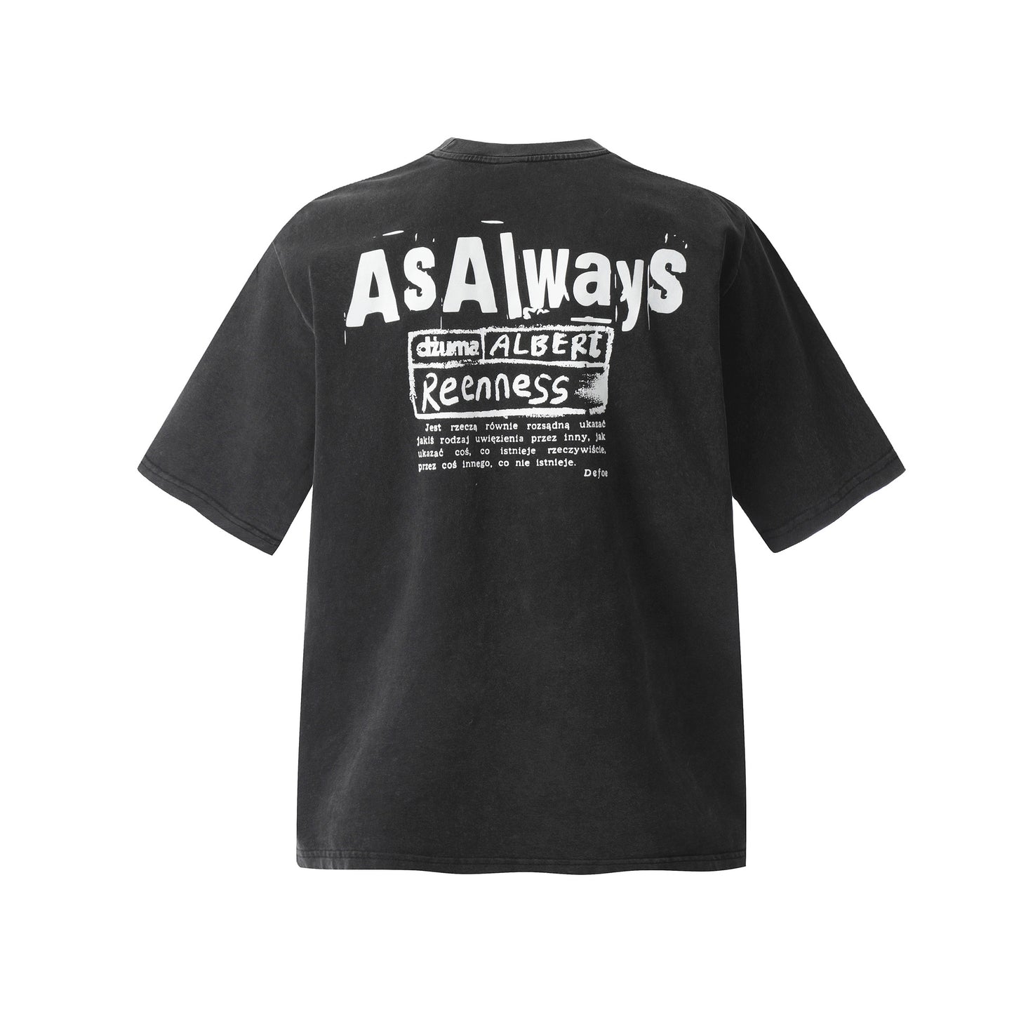 2025 F6619 2025n Street 2025 Summer Washed Old Pattern Design High Sense Men's Loose Short Sleeve T-Shirt