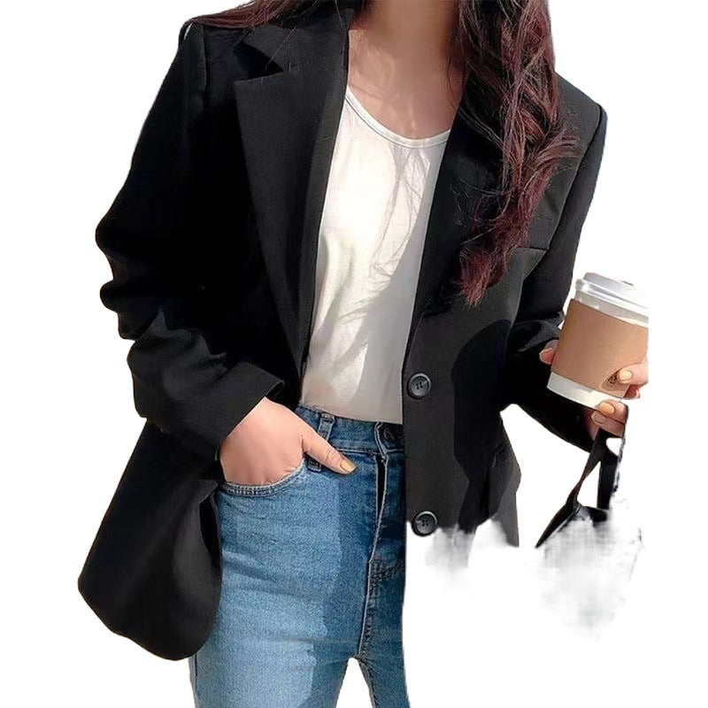 jinran fall outfits women Suit Jacket for Women 2024 Spring and Autumn New Korean Style Loose Slimming Student Mid-Length Jacket Casual Small Suit for Women