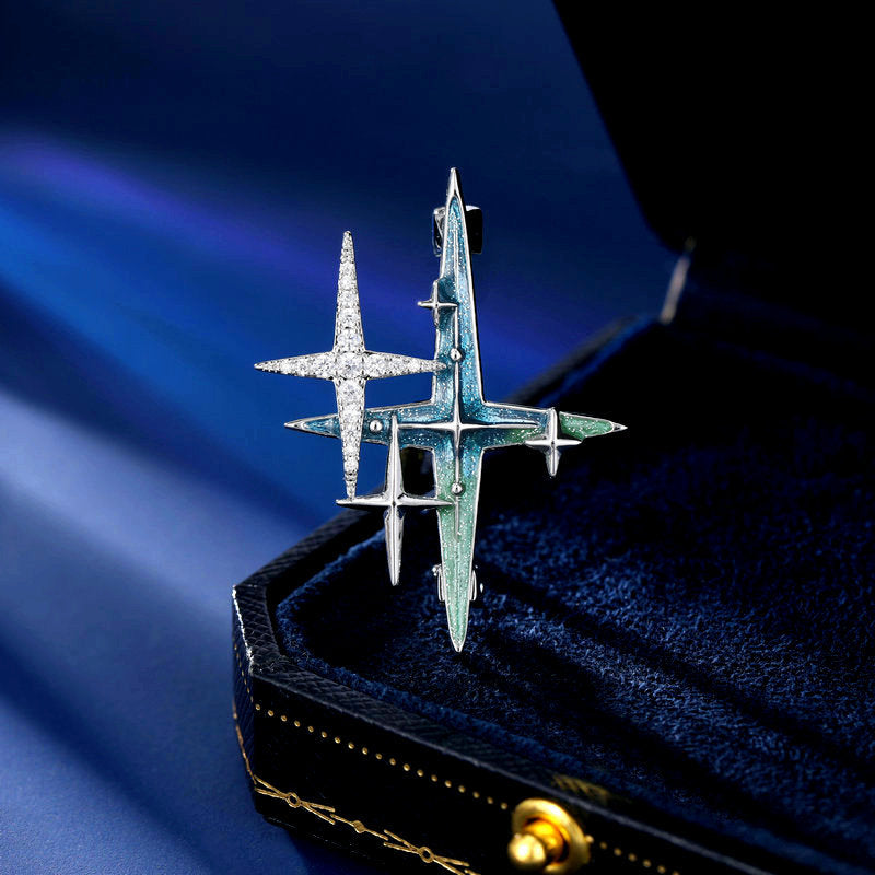2025 Starry sky niche design high-end suit jacket accessories fixed clothes unisex meteor shower brooch