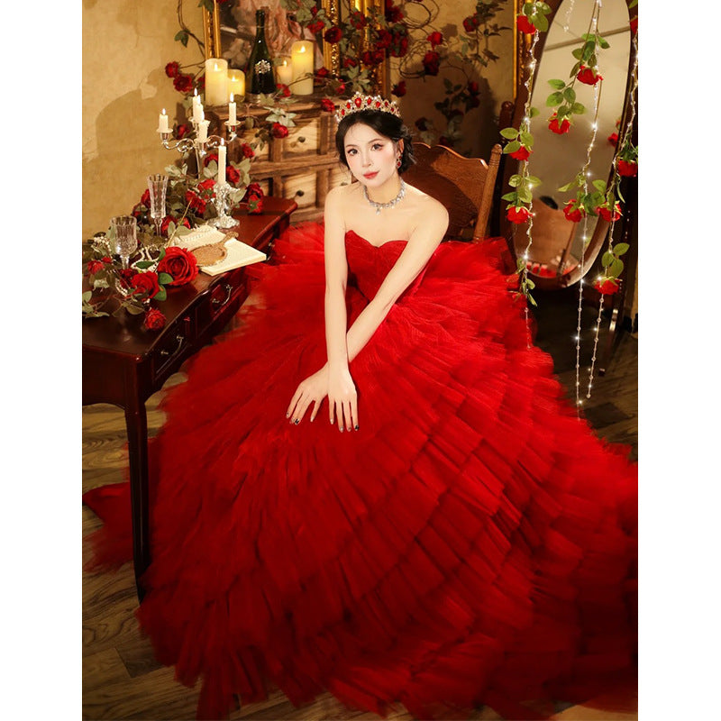 Light wedding dress cake skirt tutu skirt new color yarn studio theme clothing travel photography street photography art photo red