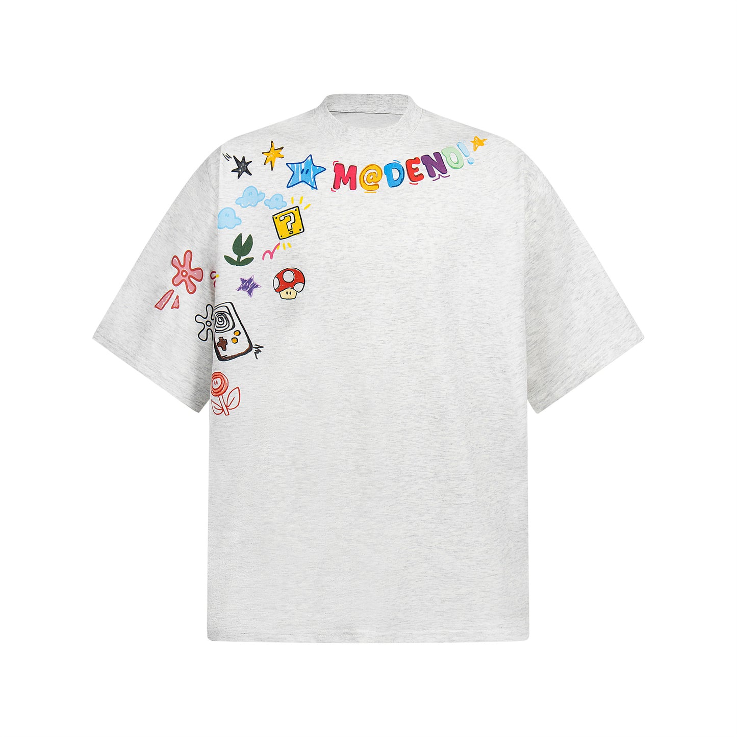 2025 2678 2025n street neutral retro creative color picture design men's loose high-end heavy short-sleeved T-shirt