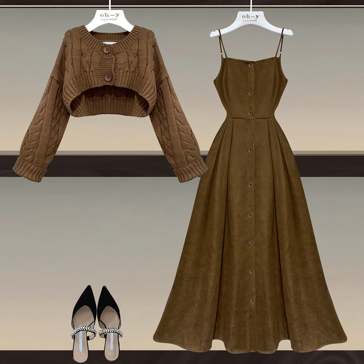 jinran concert outfit dress to impress Autumn Women's Fashionable Temperament Goddess Style Age-Reducing Suit Autumn and Winter New Sweater Two-Piece Suit Western Style Mid-Length