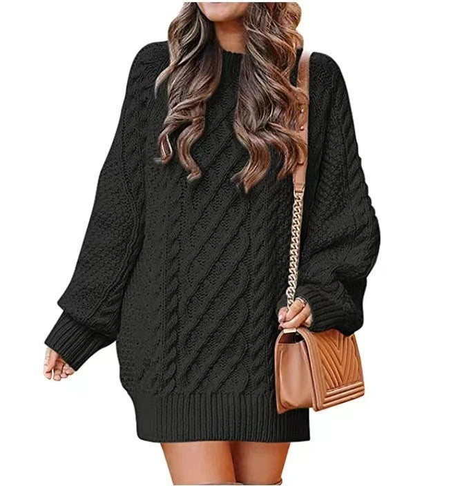 jinran fall trends 2024 outfits 2024 Knitwear Women's Long Sleeve Loose Half Turtleneck Collar Thick Needle Pullover plus Size Solid Color Sweater Coat Autumn and Winter