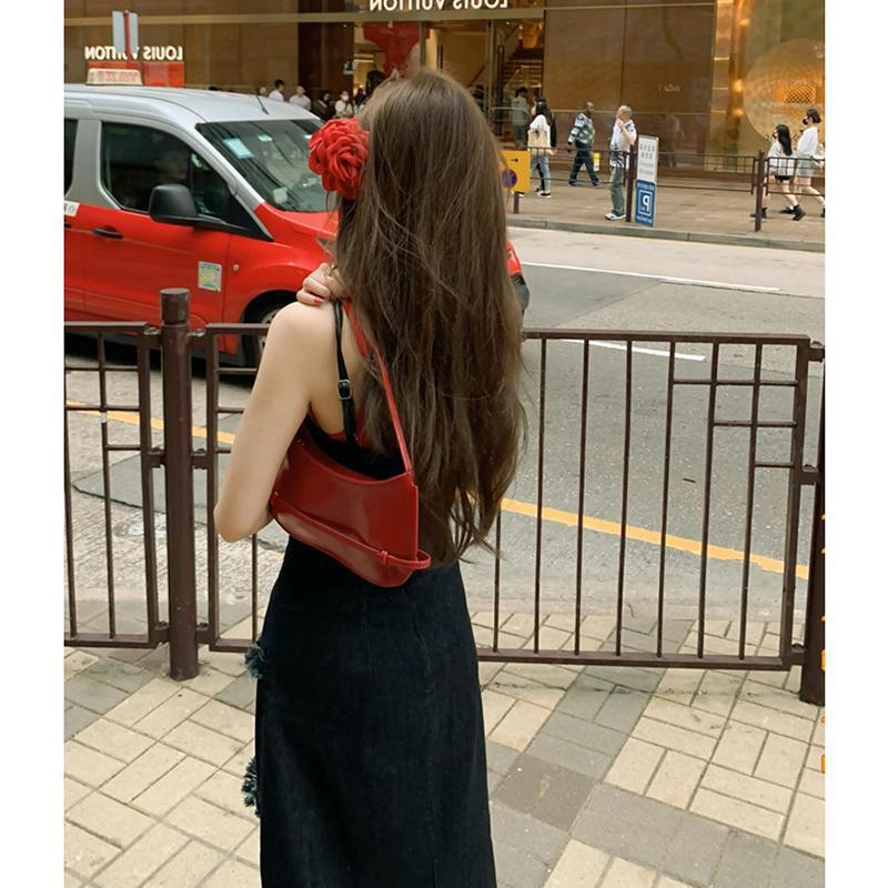 jinran fall 2024 fashion trends French Fashion Vintage Washed Distressed Denim Sling Dress Summer Sweet Hot Girl Frayed Irregular Dress for Women