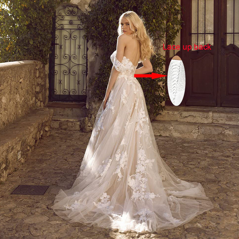 jinran dress to impress New Summer New off-Shoulder Tube Top White Wedding Dress Sexy Elegant Fashion Slim Slimming Light Yarn