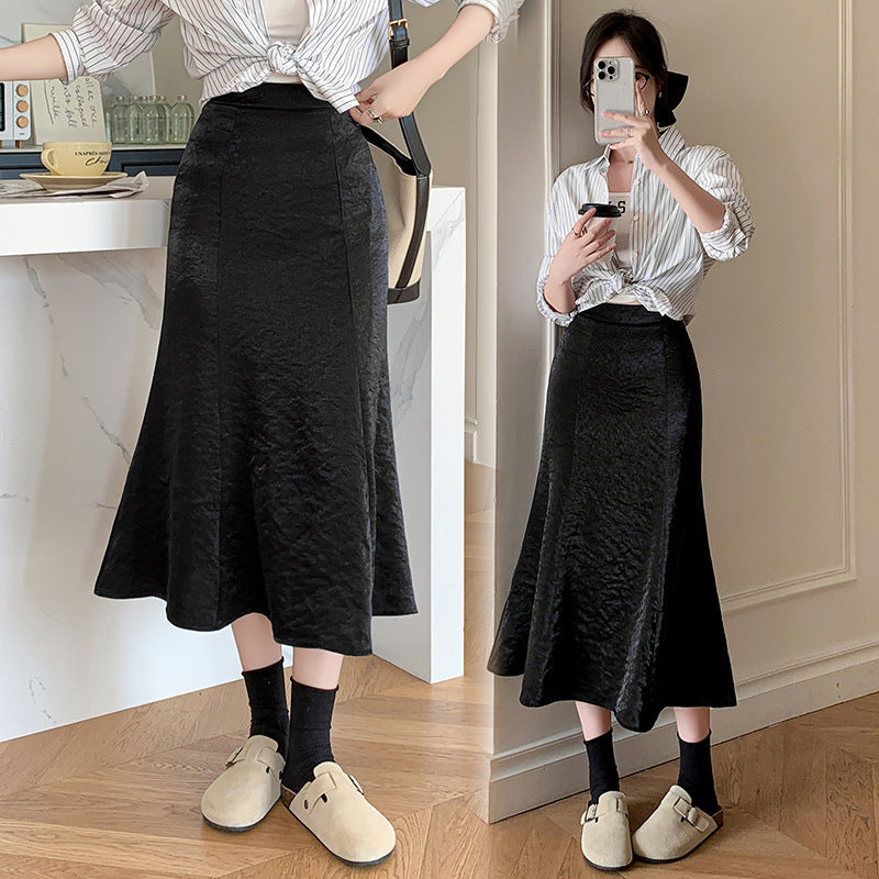 2025 Professional skirt women's spring and summer clothing new Korean version of fashion high waist temperament hip-wrapped fishtail skirt temperament Popular trade