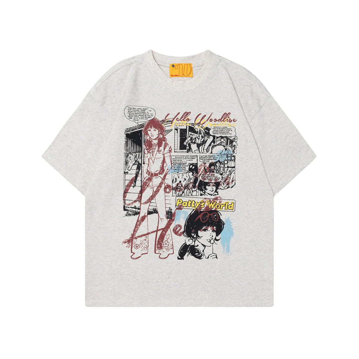 2025 WT531 2025n Street 2025 Vintage Comic Girl Design Men's Loose Premium Sense Neutral Short Sleeve T-Shirt