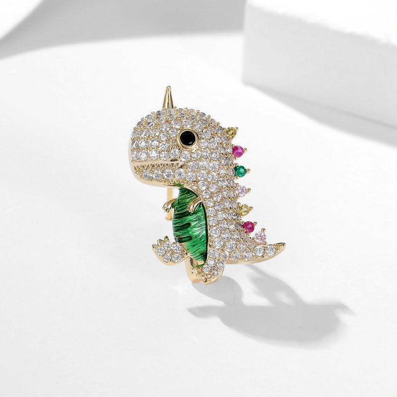 2025 New clothing spring and summer small suit cardigan anti-light pin buckle female cartoon animal cute little dinosaur small brooch