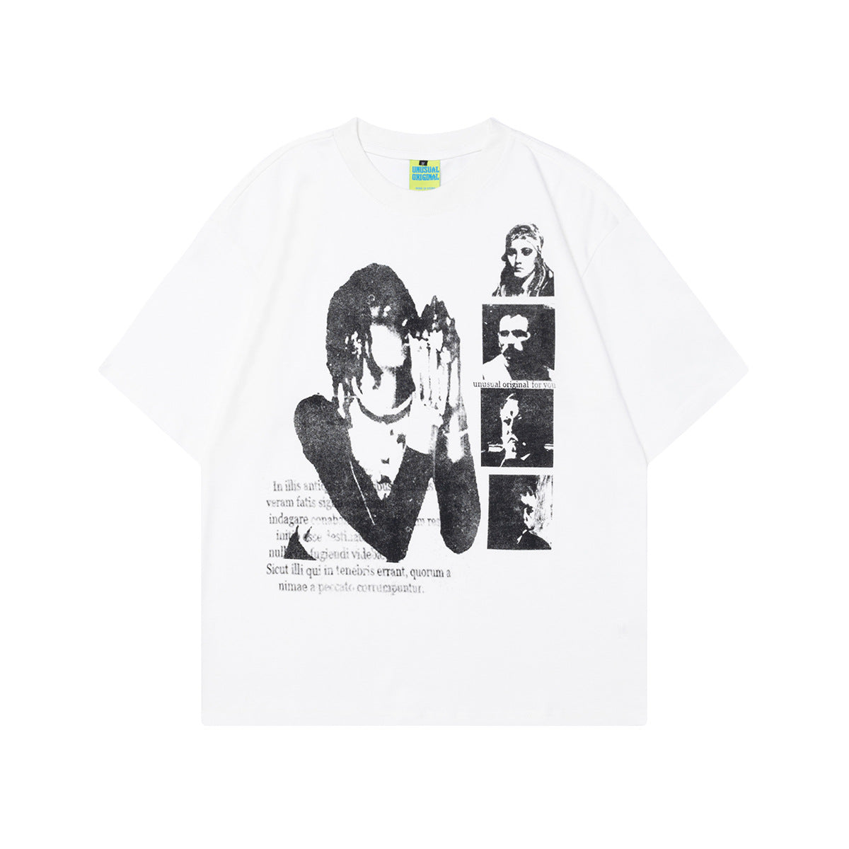 2025 T1102 2025n 2025 Summer Neutral High Sense Painting Character Design Retro Men's High Sense Short Sleeve T-Shirt