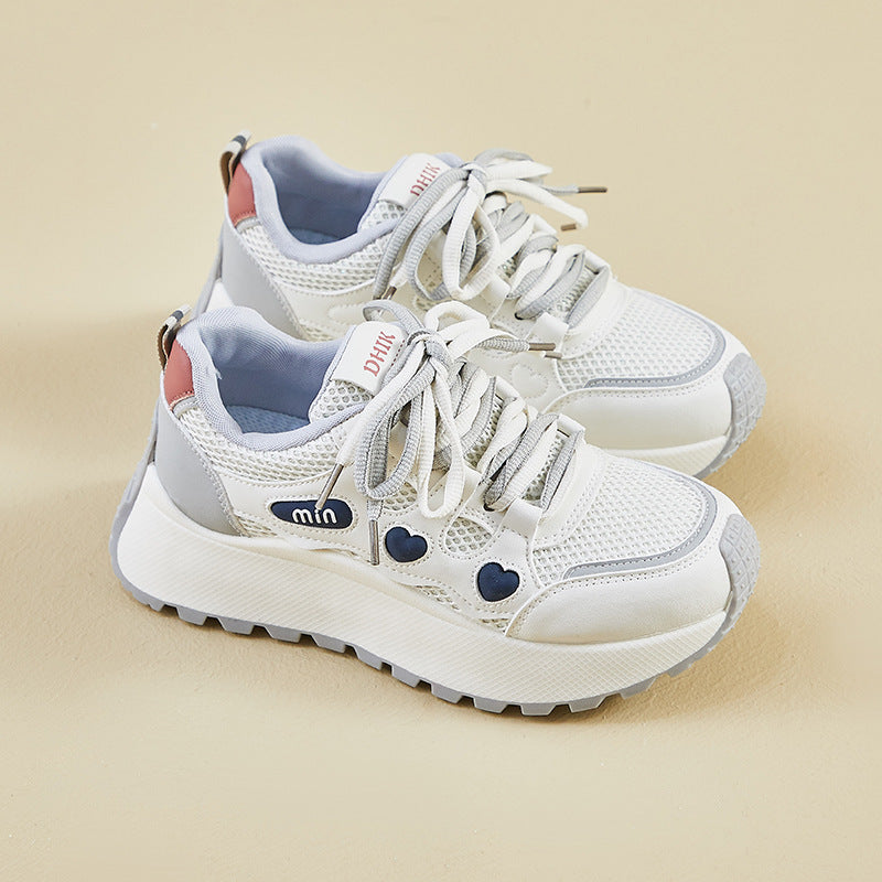 2025 ins Korean version of the new dad shoes girl spring student sports running casual thick sole height increase street shot BN029